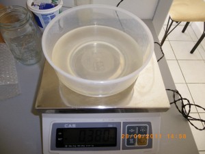 Making transparent soap at home - weighing ingredients