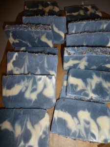 Lavender soap cut