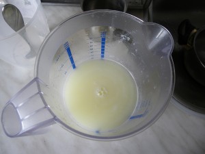Milk lye solution